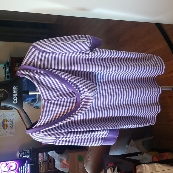 Striped Purple & White Hoody Top 2XL - Picture 6 of 7